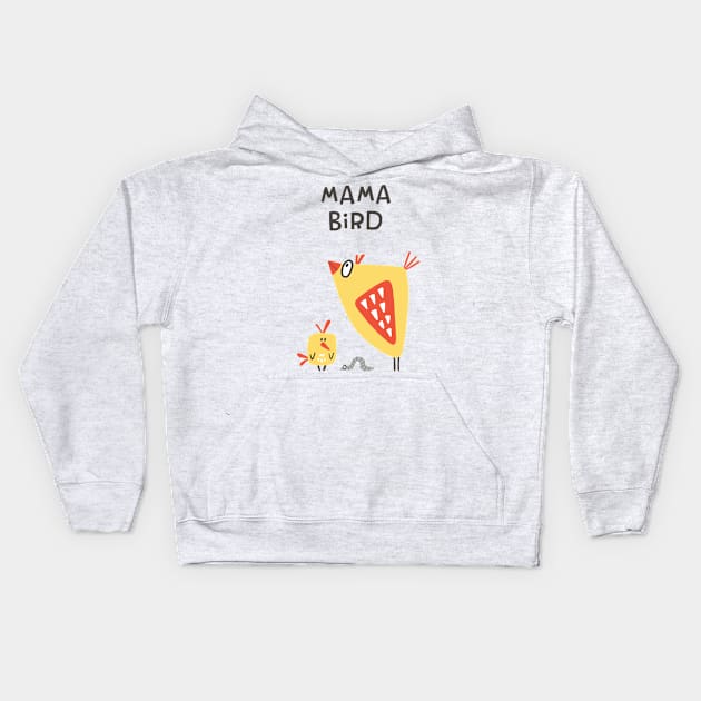 Mama Bird Kids Hoodie by JunkyDotCom